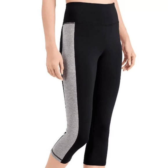 New ID Ideology Women's Plus Size Colorblocked Cropped Leggings noir Storm Gray - Picture 1 of 1